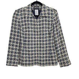 🔥Sag Harbor Tweed Zip Up Cardigan Blazer Jacket